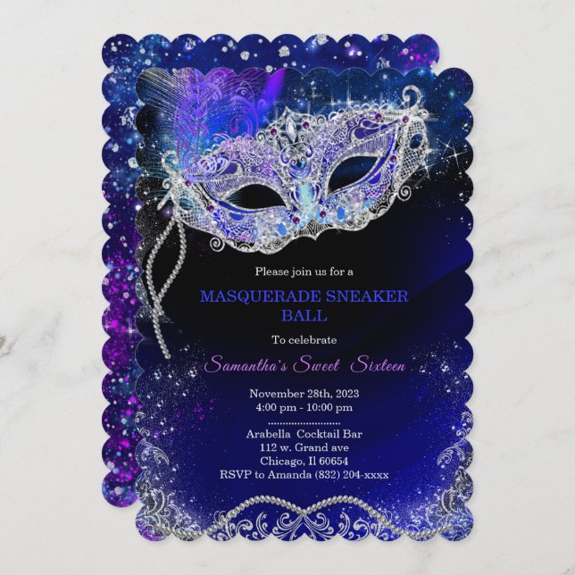 Personalised  Masquerade Sneaker Ball Template (Front/Back)