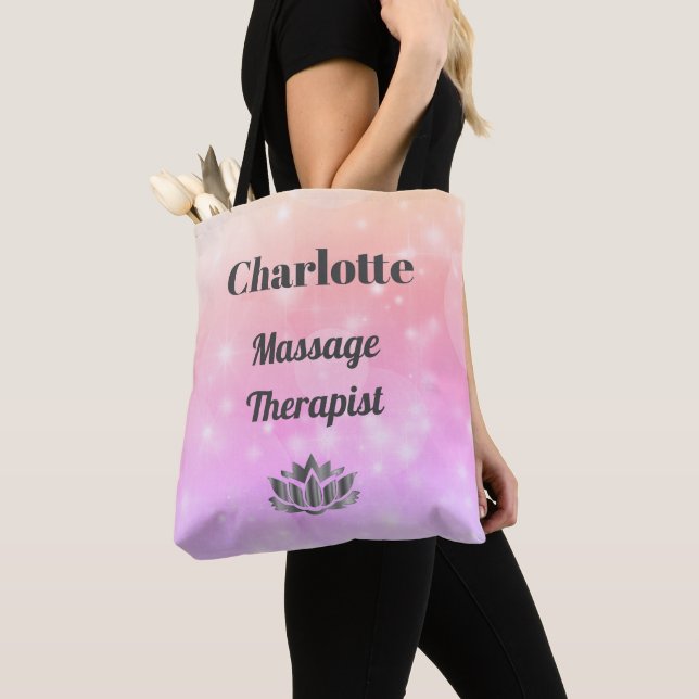 Personalised Massage Therapist pastel design Tote Bag (Close Up)