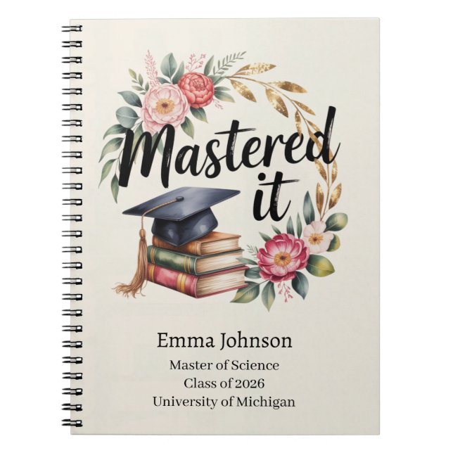 Personalised Mastered It Graduation Notebook (Front)