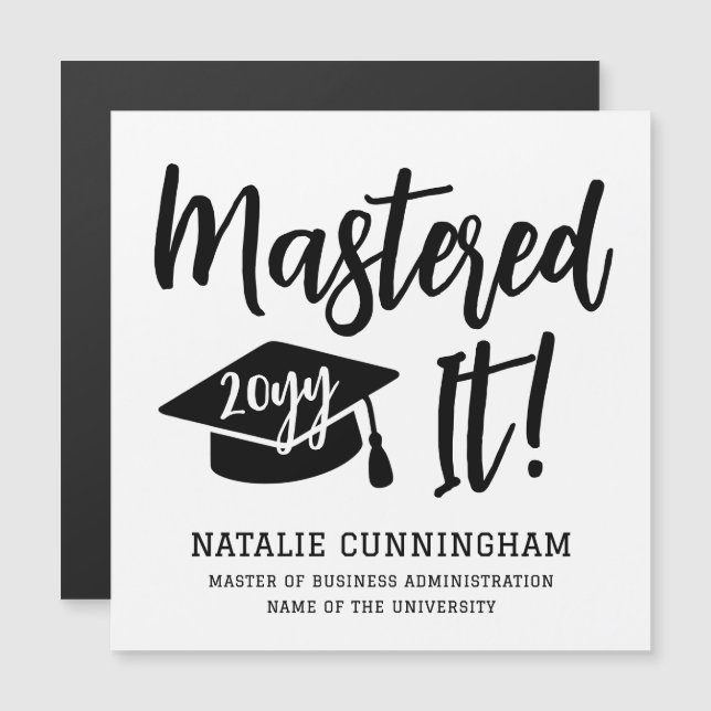 Personalised Masters Degree Graduation Mastered It (Front/Back)