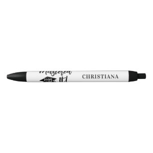 Personalised Masters Degree Graduation Mastered It Black Ink Pen