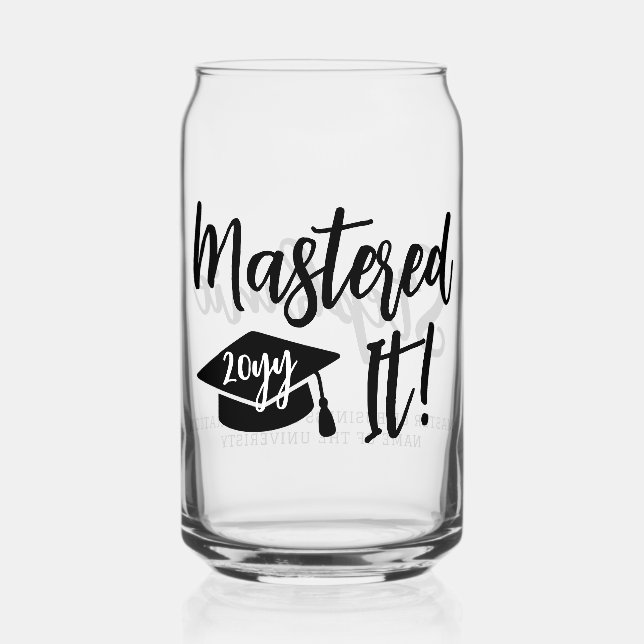 Personalised Masters Degree Graduation Mastered It Can Glass (Front)