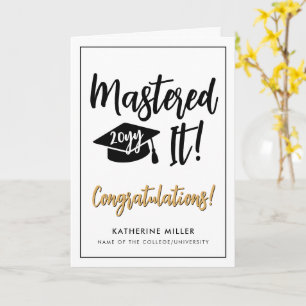 Personalised Masters Degree Graduation Mastered It Card