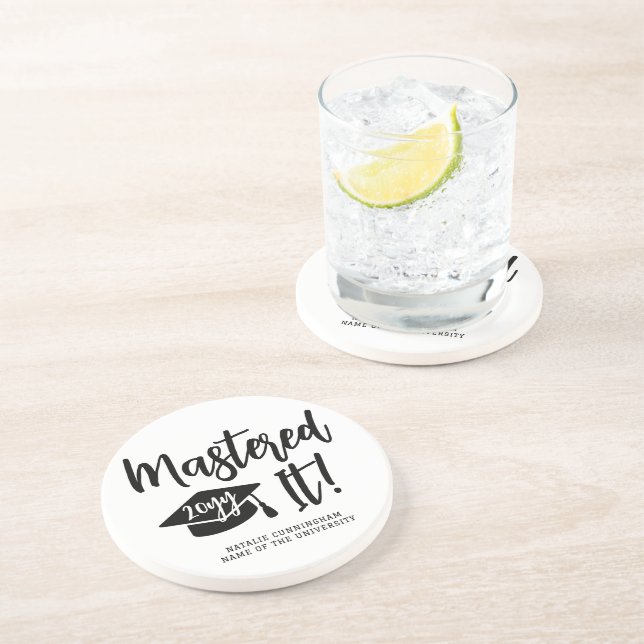 Personalised Masters Degree Graduation Mastered It Coaster (Side)