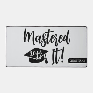 Personalised Masters Degree Graduation Mastered It Desk Mat