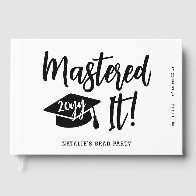 Personalised Masters Degree Graduation Mastered It Guest Book (Front)