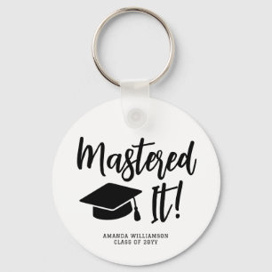 Personalised Masters Degree Graduation Mastered It Key Ring