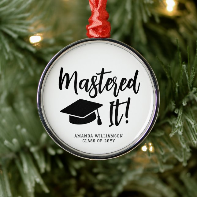 Personalised Masters Degree Graduation Mastered It Metal Ornament (Tree)