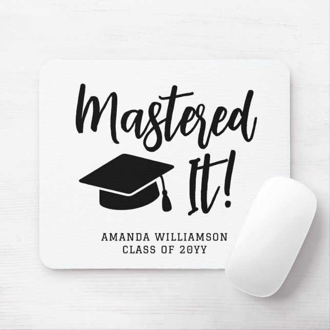 Personalised Masters Degree Graduation Mastered It Mouse Pad (With Mouse)