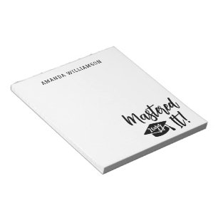 Personalised Masters Degree Graduation Mastered It Notepad