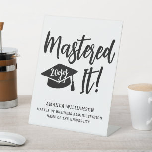 Personalised Masters Degree Graduation Mastered It Pedestal Sign
