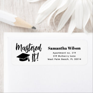 Personalised Masters Degree Graduation Mastered It Return Address Label