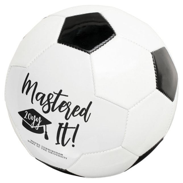 Personalised Masters Degree Graduation Mastered It Soccer Ball (Three Quarter)