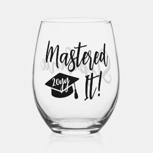 Personalised Masters Degree Graduation Mastered It Stemless Wine Glass