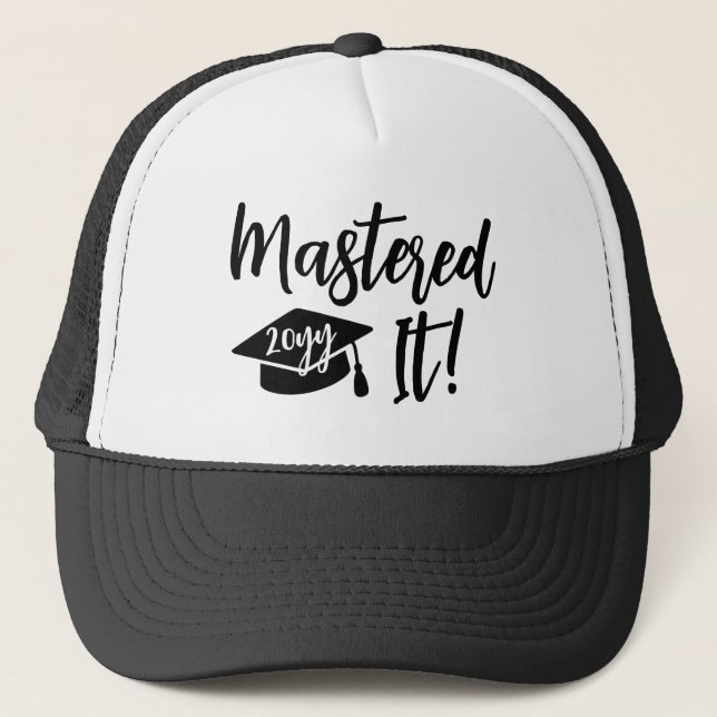 Personalised Masters Degree Graduation Mastered It Trucker Hat (Front)