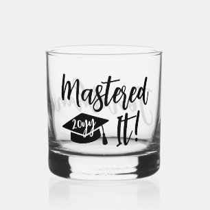 Personalised Masters Degree Graduation Mastered It Whiskey Glass