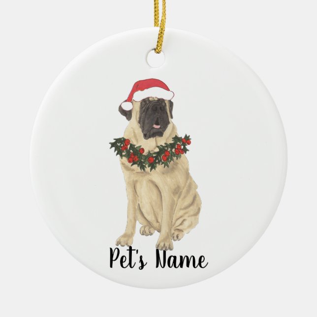 Personalised Mastiff Ceramic Ornament (Front)