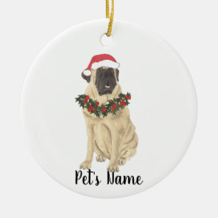 Personalised Mastiff Christmas Ceramic Ornament