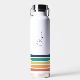 Personalised Matching Colour Strips Water Bottle