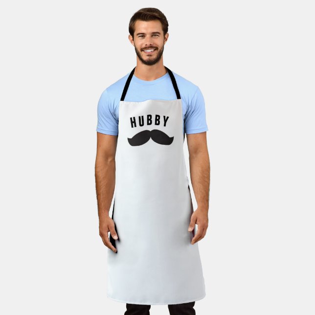 Personalised Matching His & Hers Aprons, His Apron (Worn)