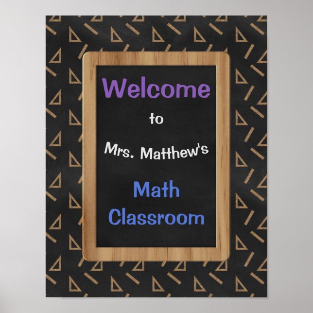 Personalised Math Classroom Poster and Protractors (Front)