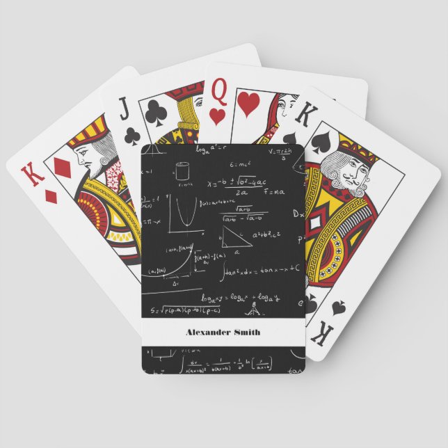 Personalised Math Formulas Equations Teacher Playing Cards (Back)