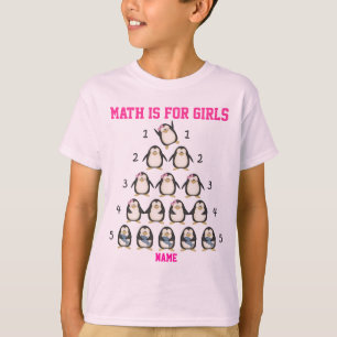 Personalised Math Is For Girls, I Love Math T-Shirt