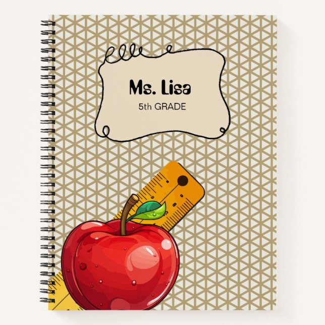 Personalised Math Teacher Apple Notebook (Front)