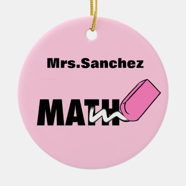 Personalised Math Teacher Ornament (Front)