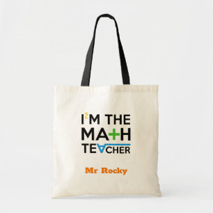 Personalised Math Teacher Tote Bags