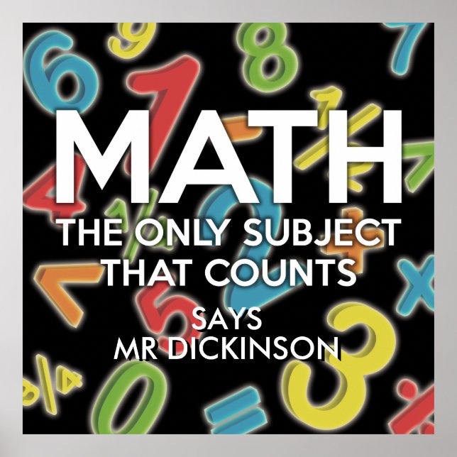 Personalised Math the only subject that counts Poster (Front)