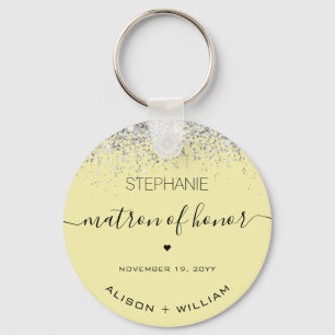 Personalised Matron of Honour Glitter confetti Key Ring