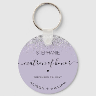 Personalised Matron of Honour Glitter confetti Key Ring