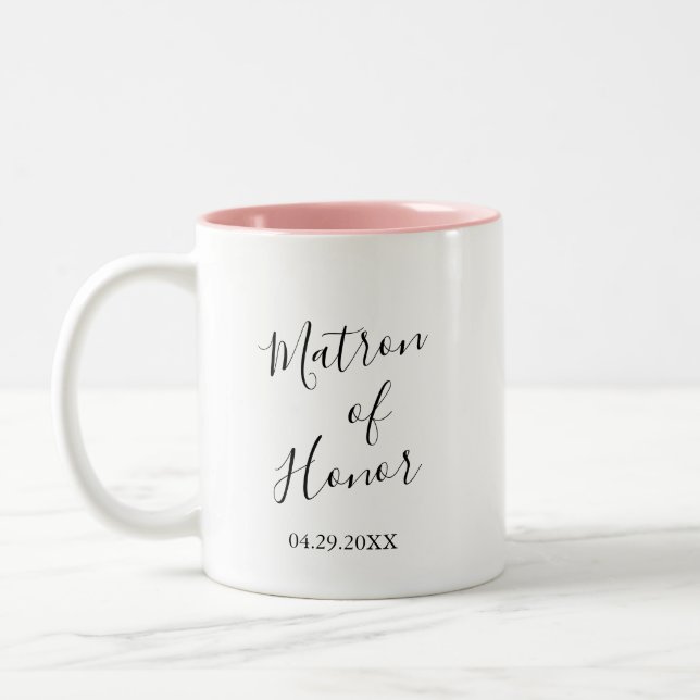 Personalised Matron of Honour Two-Tone Coffee Mug (Left)