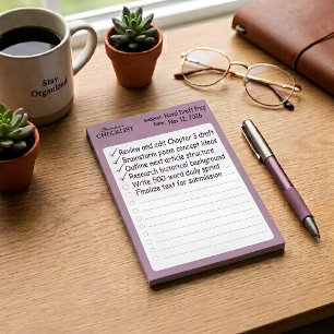 Personalised Mauve Checklist Post-it Notes