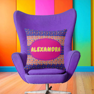 Personalised Maximalist Colourful Hearts Decora  Cushion