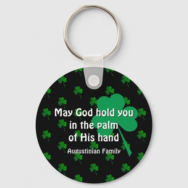 Personalised MAY GOD HOLD YOU St Patricks Day Key Ring (Front)