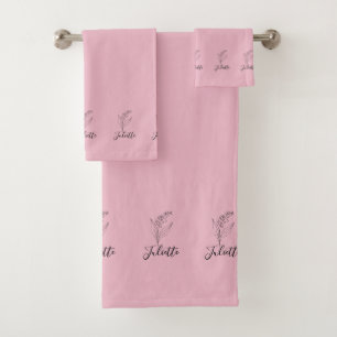 Personalised May Lily of the Valley Birth Flower Bath Towel Set