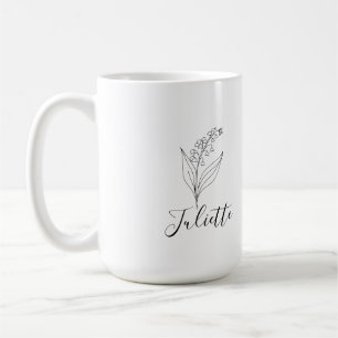 Personalised May Lily of the Valley Birth Flower  Coffee Mug