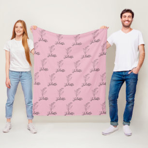 Personalised May Lily of the Valley Birth Flower Fleece Blanket