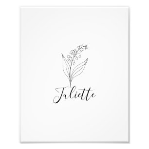 Personalised May Lily of the Valley Birth Flower Photo Print