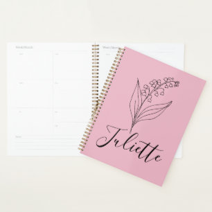Personalised May Lily of the Valley Birth Flower Planner