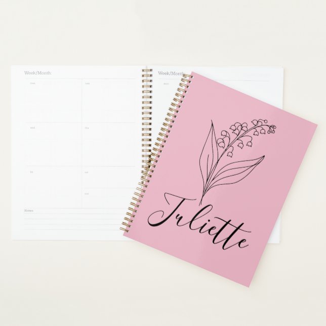 Personalised May Lily of the Valley Birth Flower  Planner (Display)