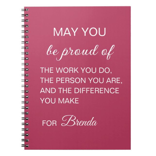 Personalised May You Be Proud  Notebook (Front)
