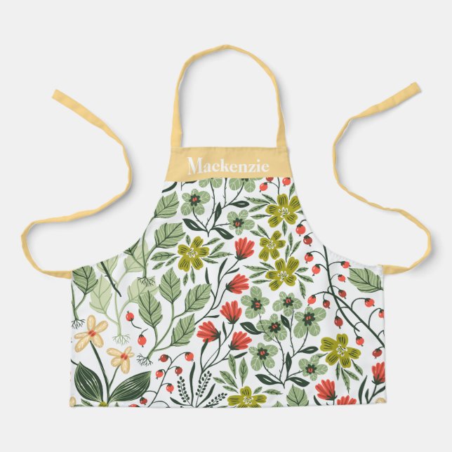 Personalised Meadow Flowers Sweet Kids Apron (Front)
