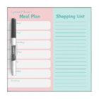 Personalised Meal Planner Shopping List Pink Blue