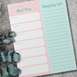 Personalised Meal Planner Shopping List Pink Blue Notepad<br><div class="desc">Pastel Pink and Blue Notepad for your weekly meal planning and shopping lists. That said, the template is set up for you to edit the headings, so please feel free to change Meal Plan and Shopping List to Appointments and To Do List, for example. The notepad is printed on every...</div>
