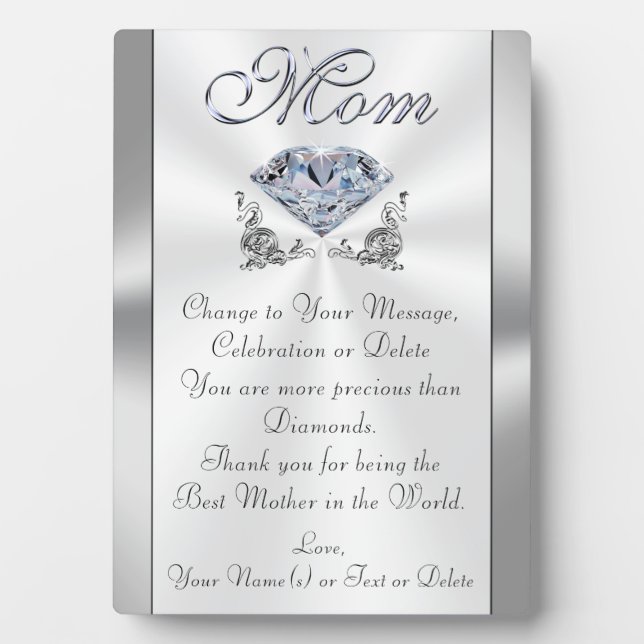 Personalised Meaningful Gifts for Mum, Stunning Plaque (Front)