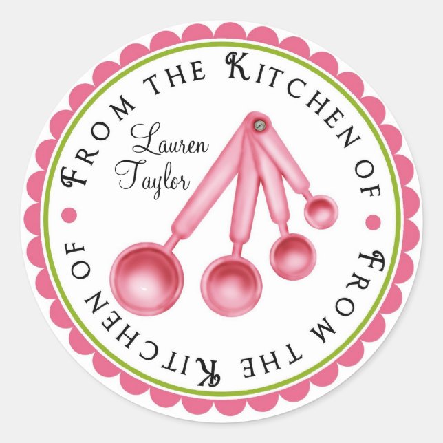 Personalised  Measuring Spoon Kitchen Stickers (Front)