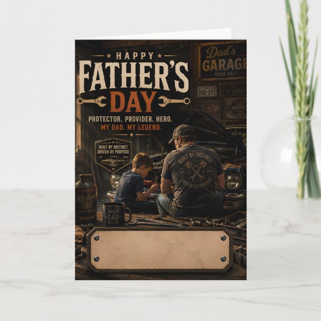 Personalised Mechanic Father's Day Card (Front)